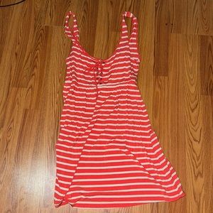 Orange and white striped dress
